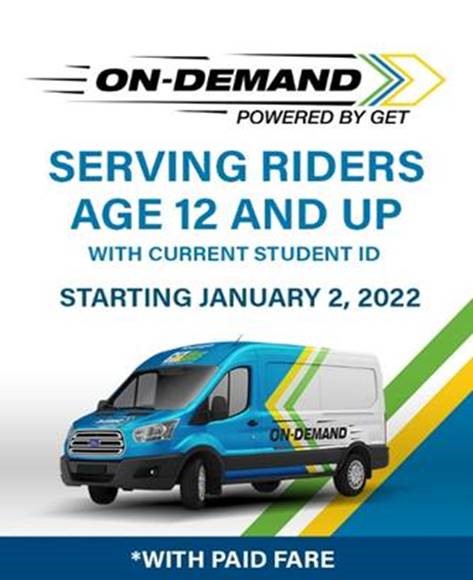 On Demand now serving riders 12to 17 with valid student id